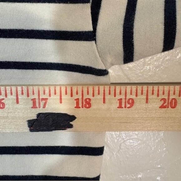 KULE Shirt Womens XS Navy White Breton Stripe Long Sleeve Crewneck Cotton - Picture 6 of 7